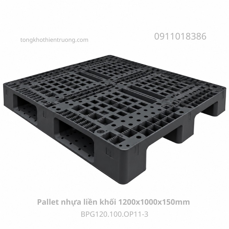 Pallet nhựa liền khối 1200x1000x150mm BPG120.100.OP11-3